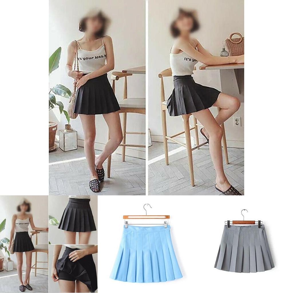 Versatile Women's Girls Slim High Waist Pleated Tennis Skirt Perfect For Skating And Dancing