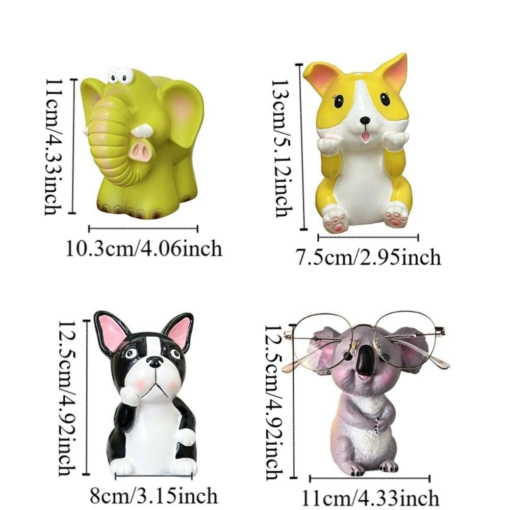 Kawaii Glasses Holder Rack Koala Elephant Eyewear Display Rack PVC Rubber Corgi Eyeglasses Show Stand Desktop Decoration