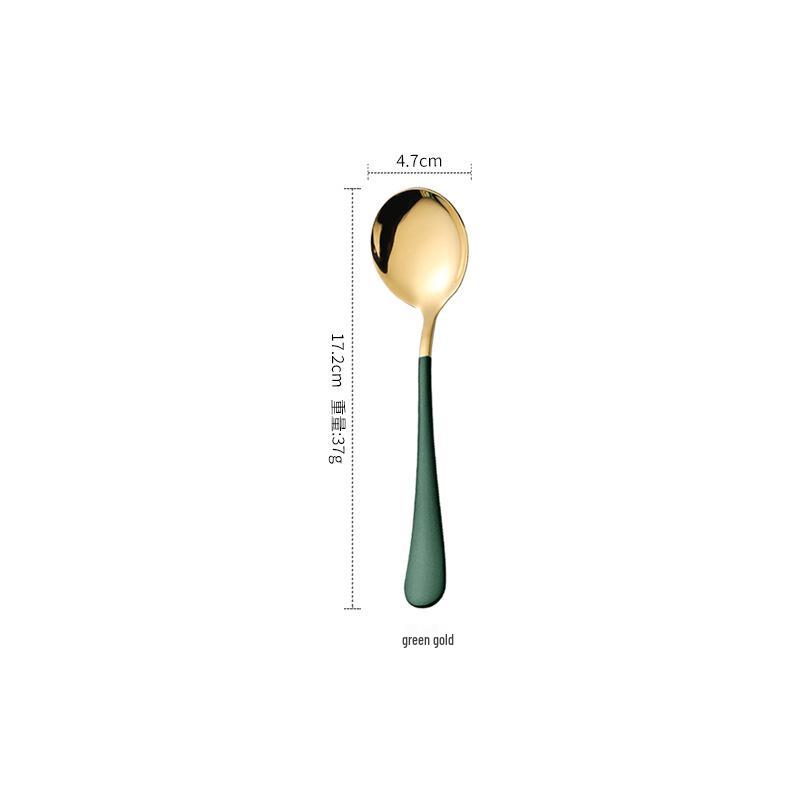 1010 Stainless Steel Titanium-Plated Multifunctional Spoon: Ideal for Desserts, Coffee, Soup, Kids, Household, or Hotel Use