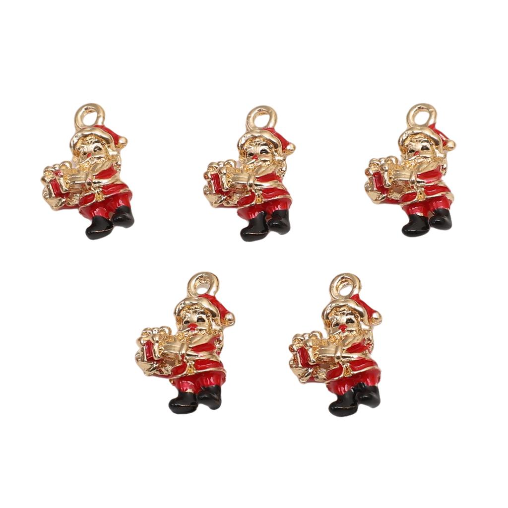 Christmas Series Pendant Alloy Mini Hand-Painted Snowman Apple Charms For DIY Handmade Necklaces Jewelry Making