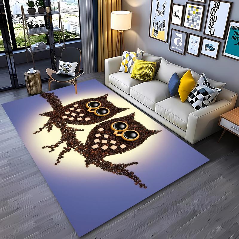 

Крутой ковер с 3D-печатью совы для гостиной, спальни, прихожей, противоскользящий, мягкий коврик, коврик для дивана, придверный коврик, домашнее украшение, тапете 40x60cm (16x24in)