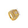 1pcs Gold-color Ring Men Hip Hop Trendy Street Handmade Point Glass Rhinestones Multiple Sizes Available Zinc Alloy Jewelry