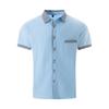 Men's  Summer Fashion Striped Slim Fit Double-Button Business Casual Short-Sleeve Shirt