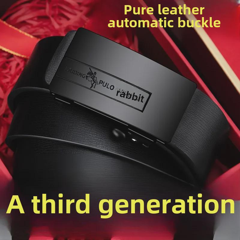 Paul Men's Genuine Leather Automatic Buckle Belt - Versatile Fashion for Business