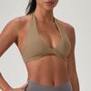 Sports Yoga Bra For Women Underwear Sportswear Halter Neck With Stylish Back Sexy Gym Bra With Cups Running Fitness Backless Tops