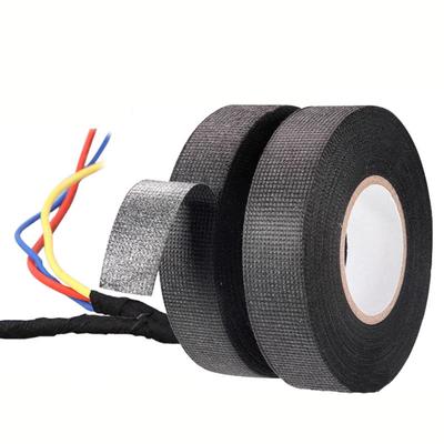 Zwarte Kleur 1 Rol Breedte 9/19/25MM Lengte 15M Kabelboomtape Sterke Kleefstof Doek Stof Vlamvertragende Tape Voor Weefgetouwen Auto
