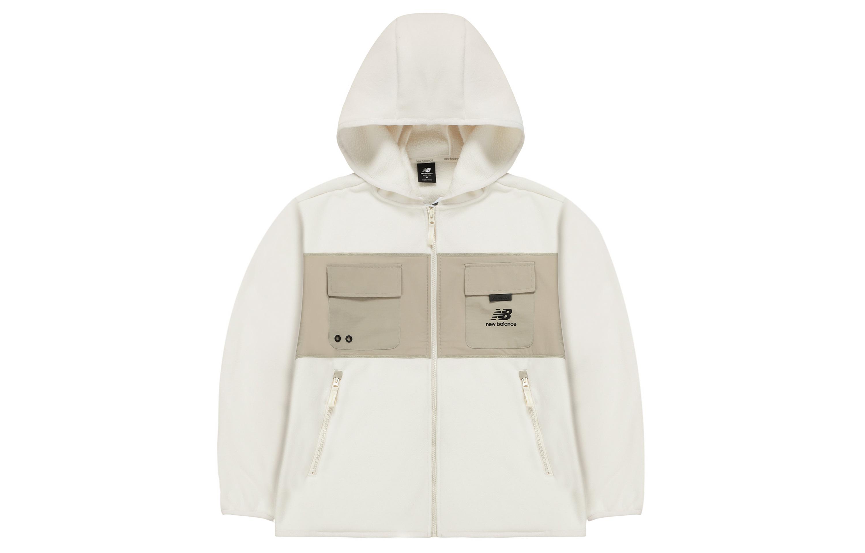 New Balance Velvet Jackets Men s Ivory Hooded Moderate AMJ13382-MSU L
