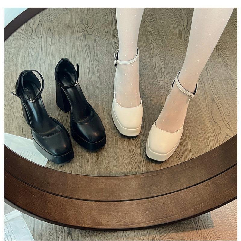 Super High Heels, Children's Beige Toe, Mary Jane's Thick Heeled Sandals, Wedding Shoes