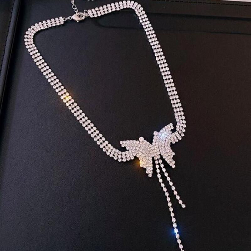 Luxury Crystal Choker Necklace for Women Water Drop Pendant Necklace Trend Weddings Jewelry Party Gifts