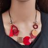 Collana Pendente Geometrico in Legno Vintage con Collare Collane Statement Bib Etniche Fatte a Mano per Donne Gioielli per il Collo