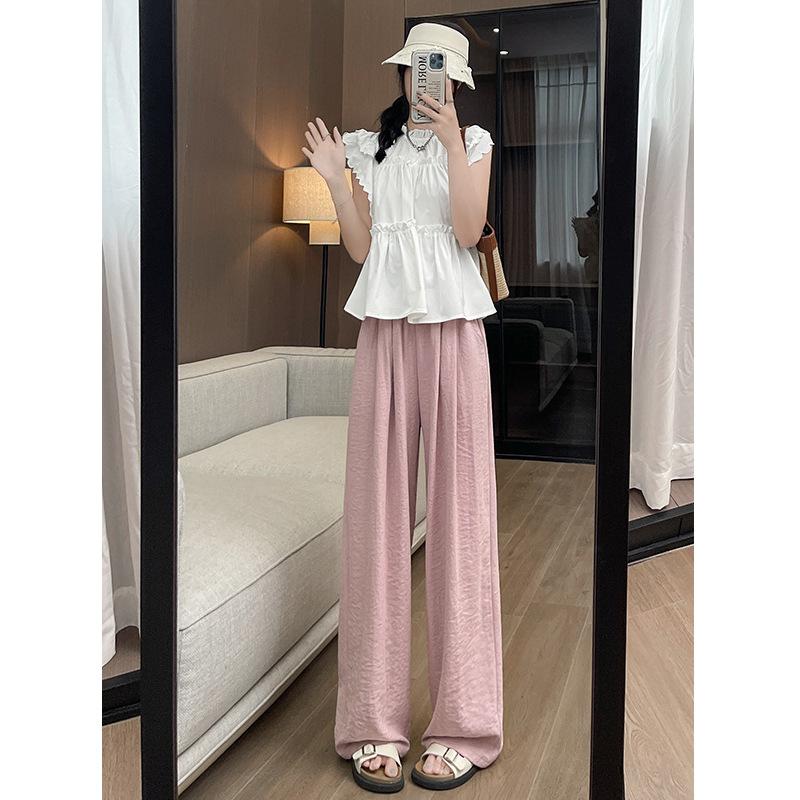 Korean-style Design-sensory, Fu Yamamoto Pants for Women, New Summer Casual Loose Lazy Ice Silk Wide-leg Trousers