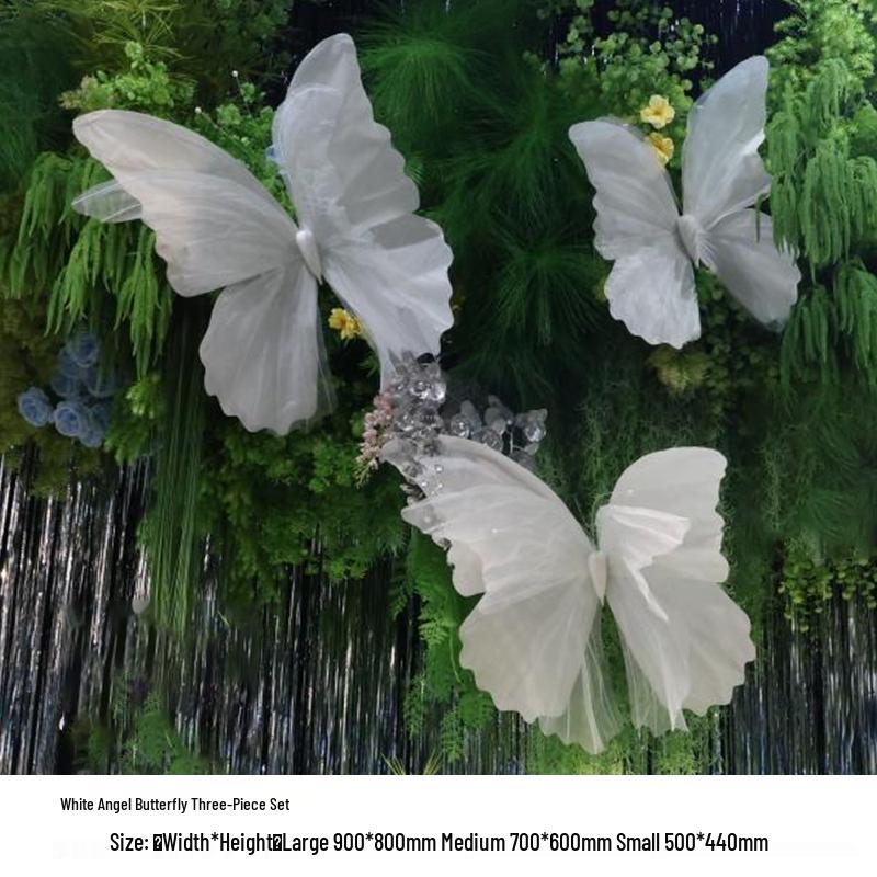 3D Painted Butterfly Wedding Backdrop with Scenery and Props for Photography and Décor