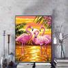 Pink Crane Full Diamond DIY Colorful Gemstone Decorative Art Painting Set, 5D Rhinestone Art Crafts Home Decoration