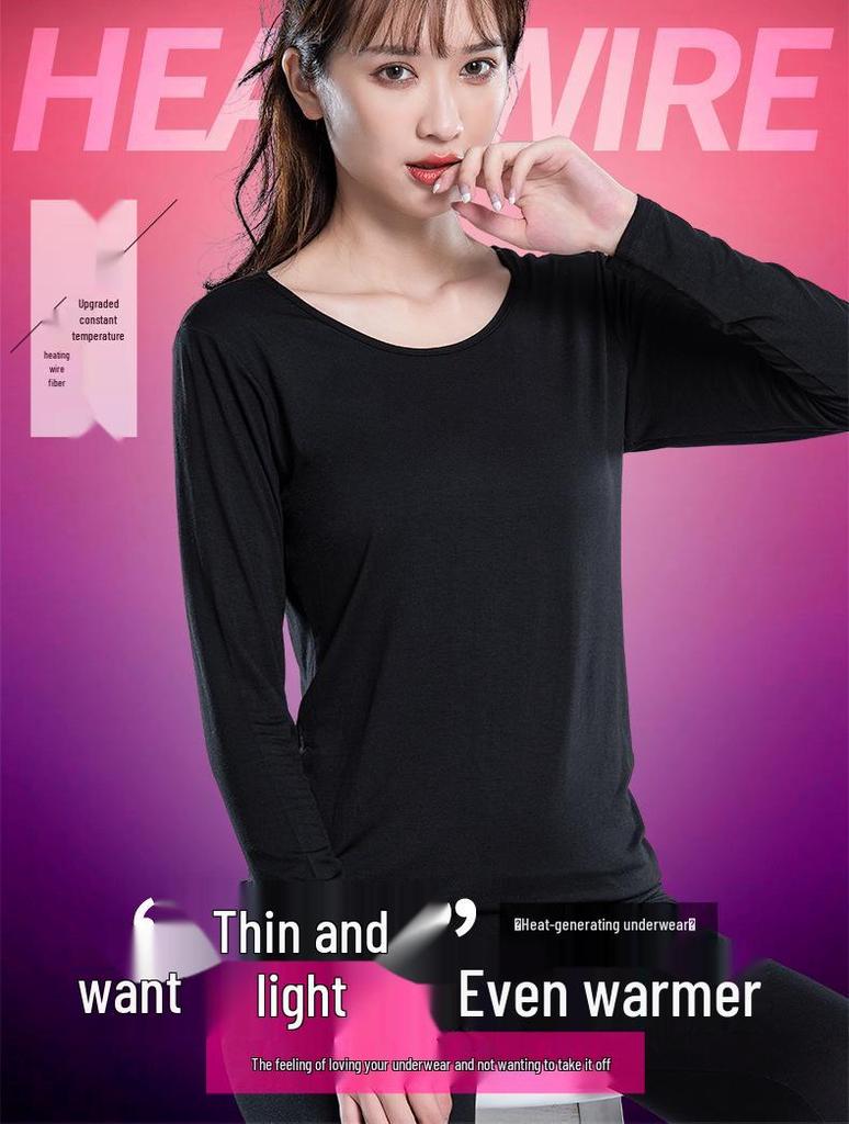 Women's Modal Body Shaping Autumn Knitwear Set: Warm Long Sleeve Top & Pants