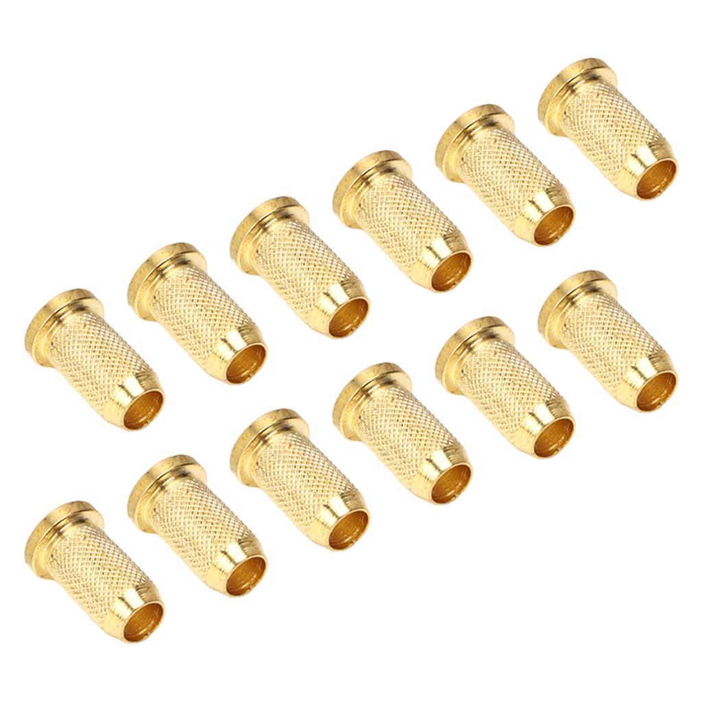 12PCS Guitar Bridge Body Through Ferrules Replacement Metal Electric Guitar String Bushings Gold