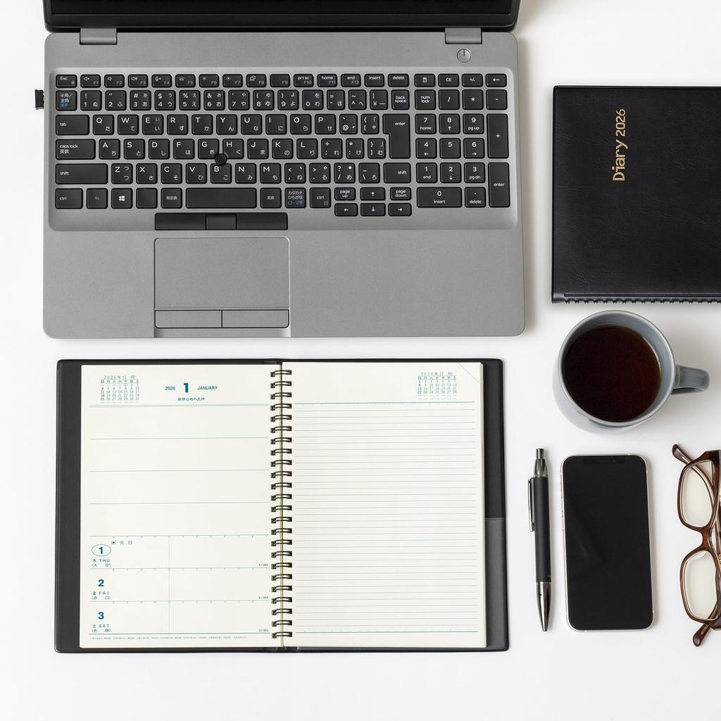 Kyokuto Business January B40026 Planner, 2026, Start, 12-Month Weekly, B5, Black,