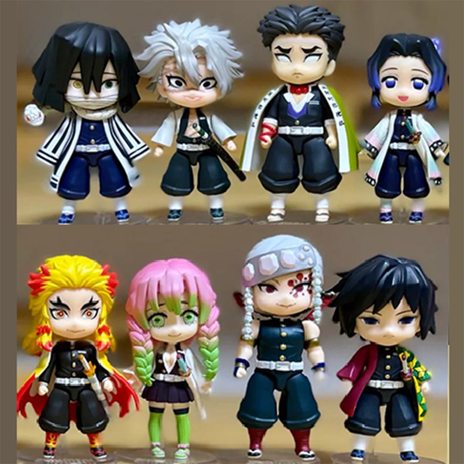6PCS/Set Anime Demon Slayer Nezuko Tanjirou Zenitsu Inosuke Mini Figurine Kawaii Action Figure PVC Model Collectible Doll Toys