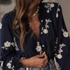 Women's Fashion Cardigan With Puff Sleeves, Ruffled Collar And Embroidered Casual Shirt Top