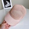 Korean Version Breathable Knitted Baseball Cap Women Summer Sun Protection Cap Solid Color Student Mesh Light Sun Hat