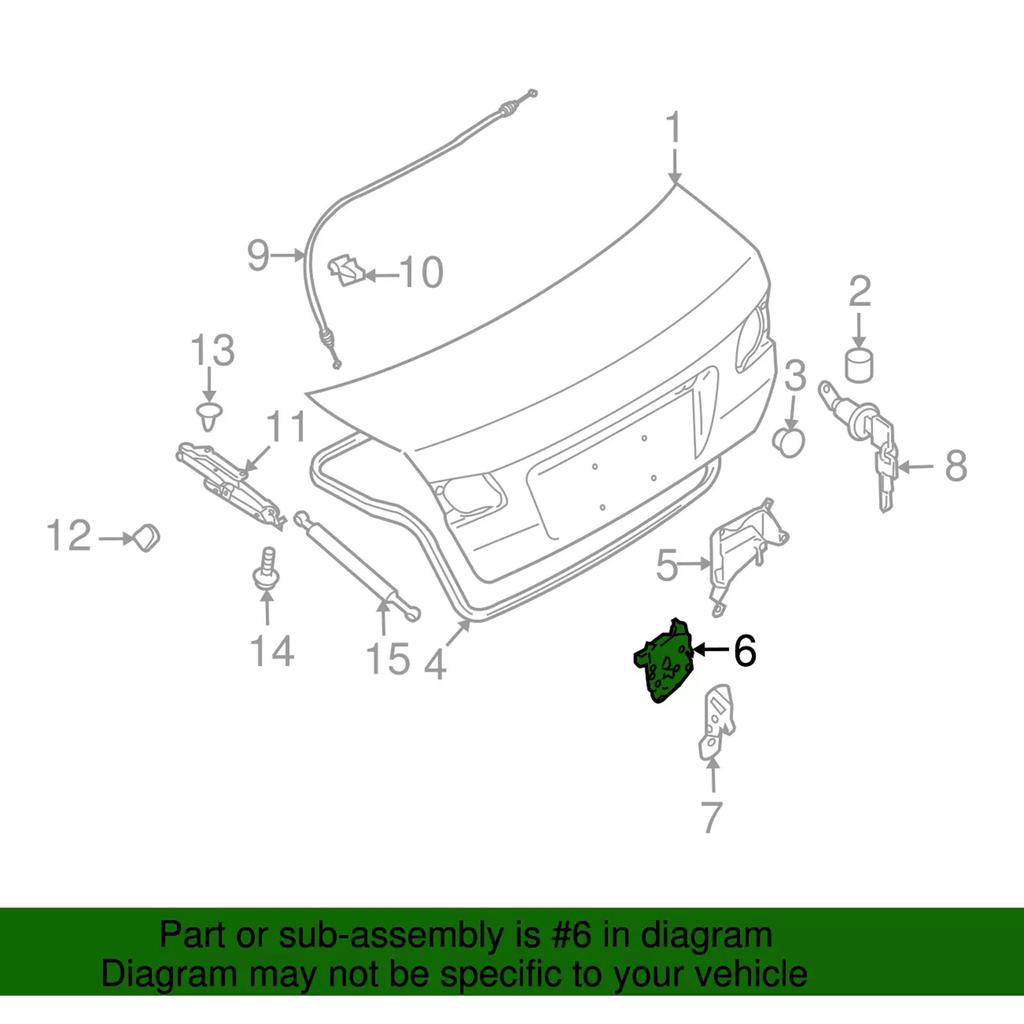 57530AJ00A 57530-AJ00A Replacement Tailgate Trunk Lid Door Lock Actuator for Legacy 2010-2014 2.5L 3.6L Auto Part