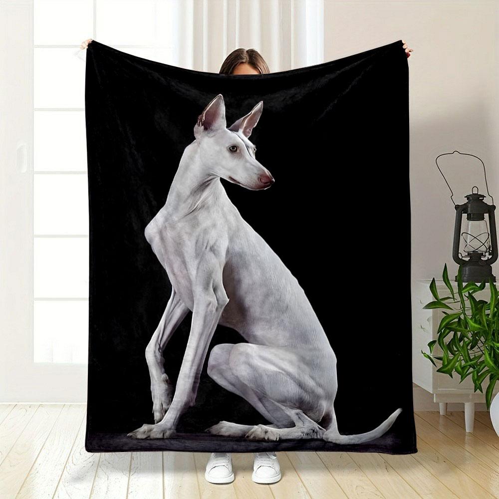 White Ibizan Hound Blanket bedroom Blanket for Livingroom Couch lunch break Soft throw for Friend's festival Gift