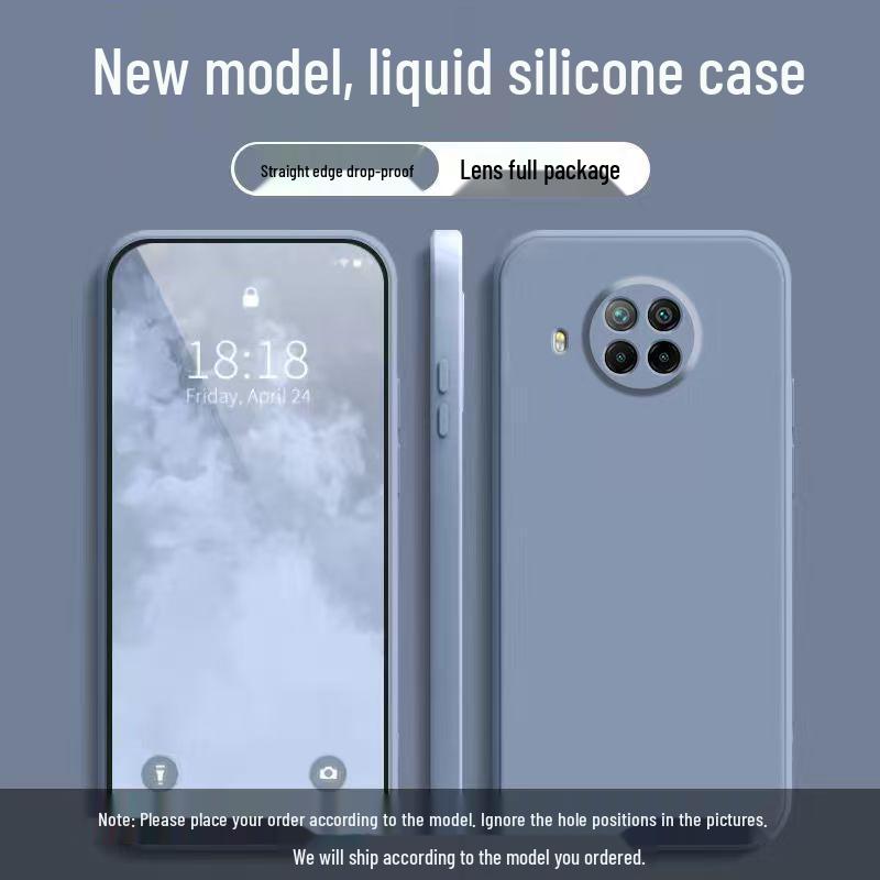 Redmi Note 9 Pro Liquid Silicone Plain Color Case - Full Coverage, Anti-Fall, Soft Shell