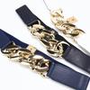 Gürtel Damen Dekoratives Metallkettengürtel Damen Gürtel Punk Breiter Taillenverschluss Elastisch Elastisches Band