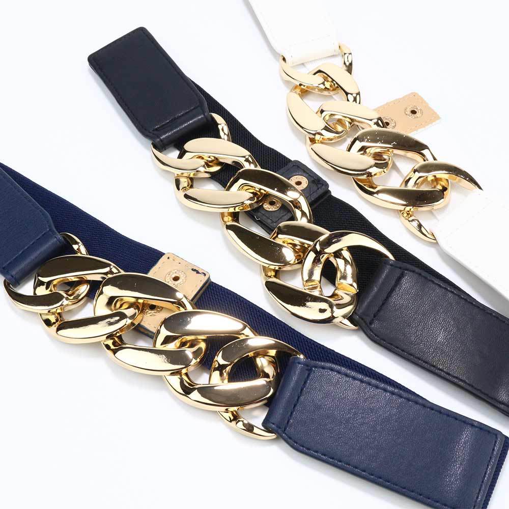 Belt Women'S Decoration Premium Metal Chain Women'S Belt Punk Wide Waist Seal Elastic Elastic Band