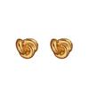 Ladies Jewelry, Geometric Light Luxury Thread Twist Design Metal Earrings Niche Premium Stud Earrings