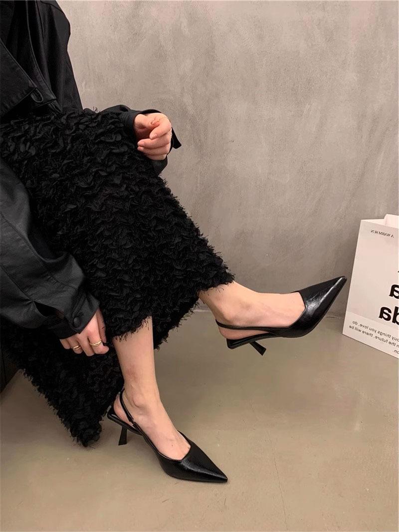 

Нишевые французские босоножки с леопардовым принтом на высоком каблуке с заостренным носком 2025 года, весенне-летние туфли с острым носком 40