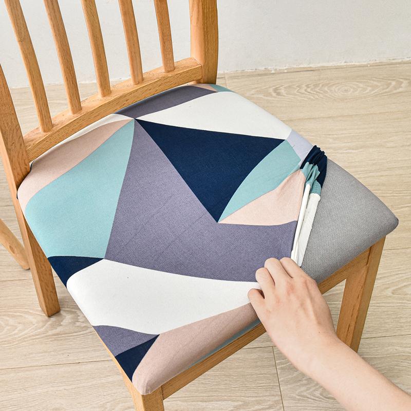 Stretch Square Chair Seat Cushion Cover With Elastic Bottom Chair Slipcover for Kitchen Hotel Banquet Dining Room Home Decor