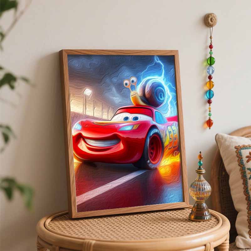 Disney Lightning Mcqueen Snail Painting Kit Canvas DIY Home Decor Gift