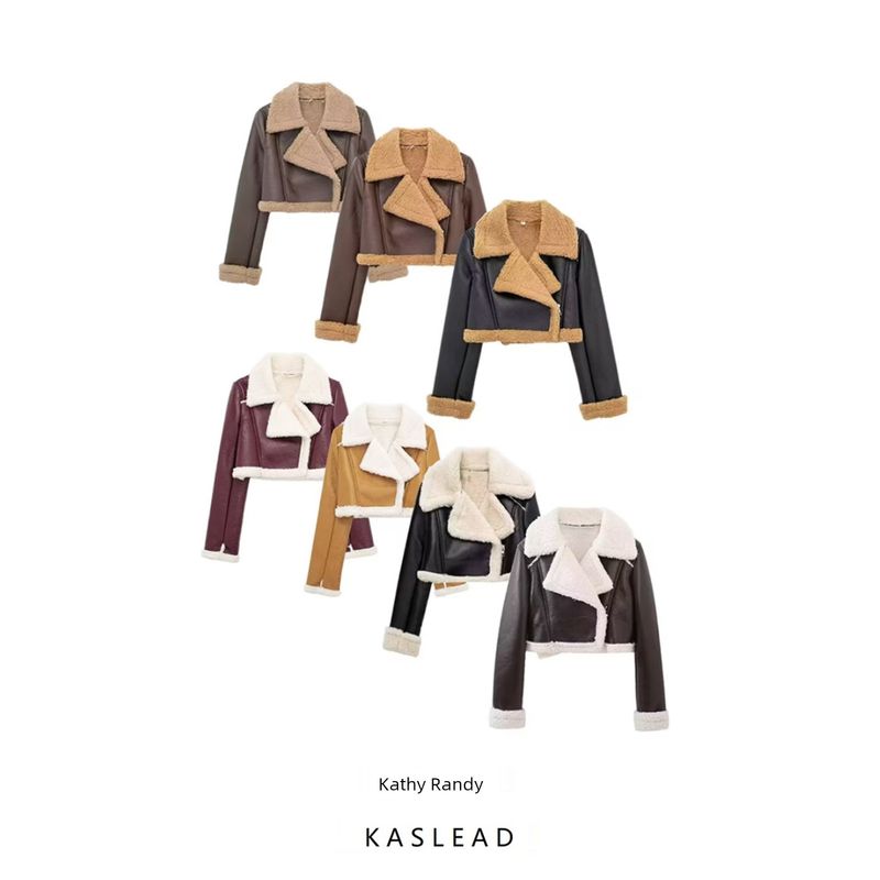 Kaslead New Arrival Women's Clothing Fashion Style Fashion All-Match Short Double-Sided Velvet Jacket Outwear 4341806