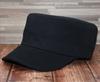 Stiff Military Hat Big Head Circumference Flat Top Hat Casual Fashion Autumn and Winter Men's Hat Casual Fashion Trendy European Version Hat