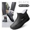 Winter velvet sports version short rain shoes men's fashion outer wear men's non-slip rubber shoes fishing men's warm water shoes