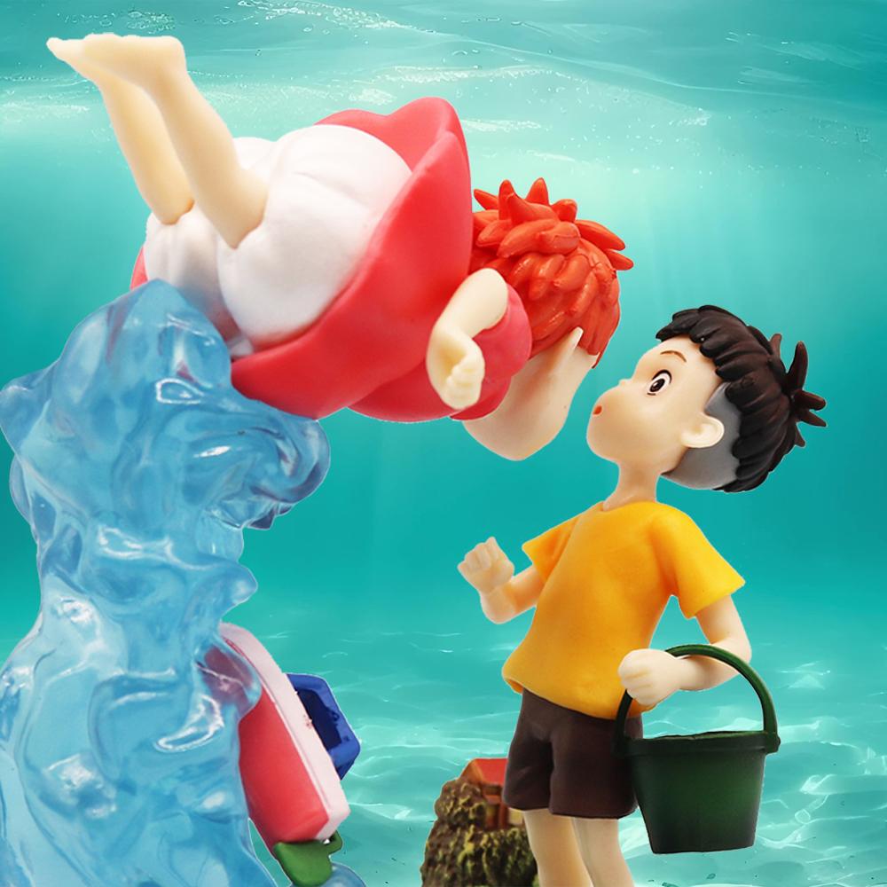 Fashnics Ponyo On The Cliff Figure Ponyo Sousky Seagal Figure Pvc Gk Statue Anime Action Figurine 15Cm Model Doll Collection Toy Kid Gift