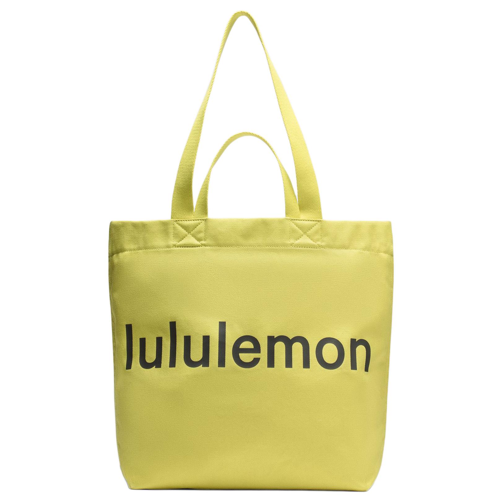 

Lululemon Double-Handle 17L Tote Bag With Brand Name Print Unisex Tote Bags Snake-Print Stone-Yellow Slate-Brown LU9BZBS-2 Snakeskin Print & Stone Yellow & Slate Brown