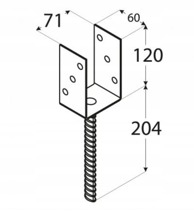 Anchor Post Base 71x120x60mm