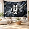 Nástěnná tapisérie Juventus FC, Závěsná dekorace z měkké látky, Dekorativní pozadí pro ložnici, Domácí nástěnné umění
