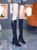 British style but knee high heel boots women's knight boots 2025 autumn and winter new temperament pointed thick heel boots
