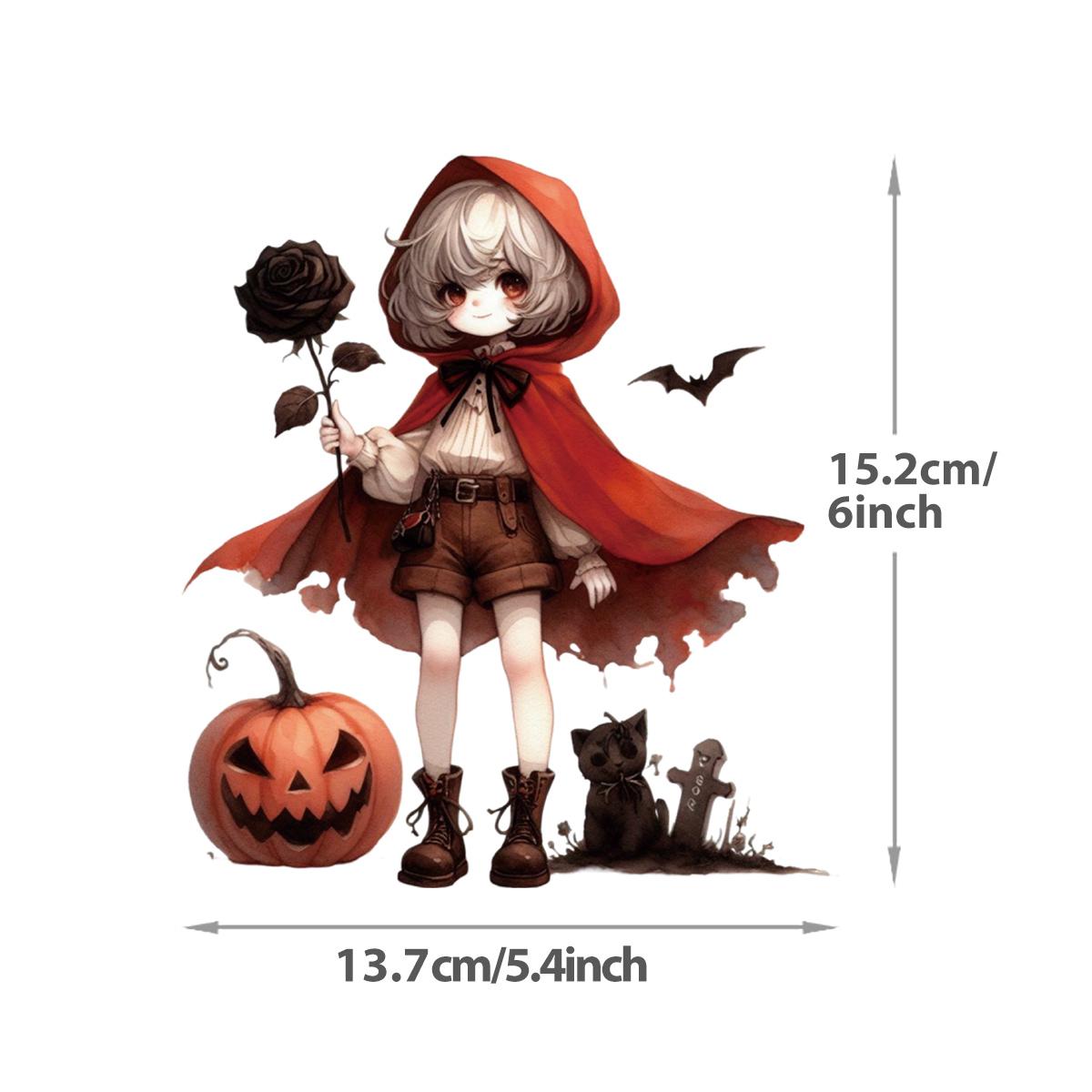 

Нашивки на одежду Хэллоуин Девушки Наклейки Винил Термопресс Толстовки Топы DIY Моющиеся Термонашивки Одежда Тыква Роза