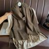 New Embossed Cashmere Women's Winter Scarf Warm Chunky Shawl Luxury Designer Tassels Pashmina Bufanda Lady Wrap Man Scarves