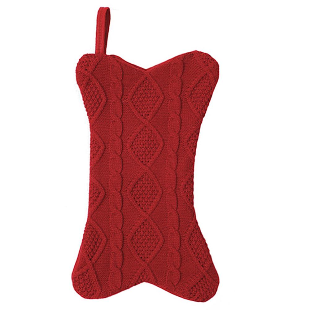 Benformad Julstrumpa för Hund Kreativ Jul Stor Husdjursstrumpa Julstickad Strumpa Prydnader Jul Öppen spis Dekoration