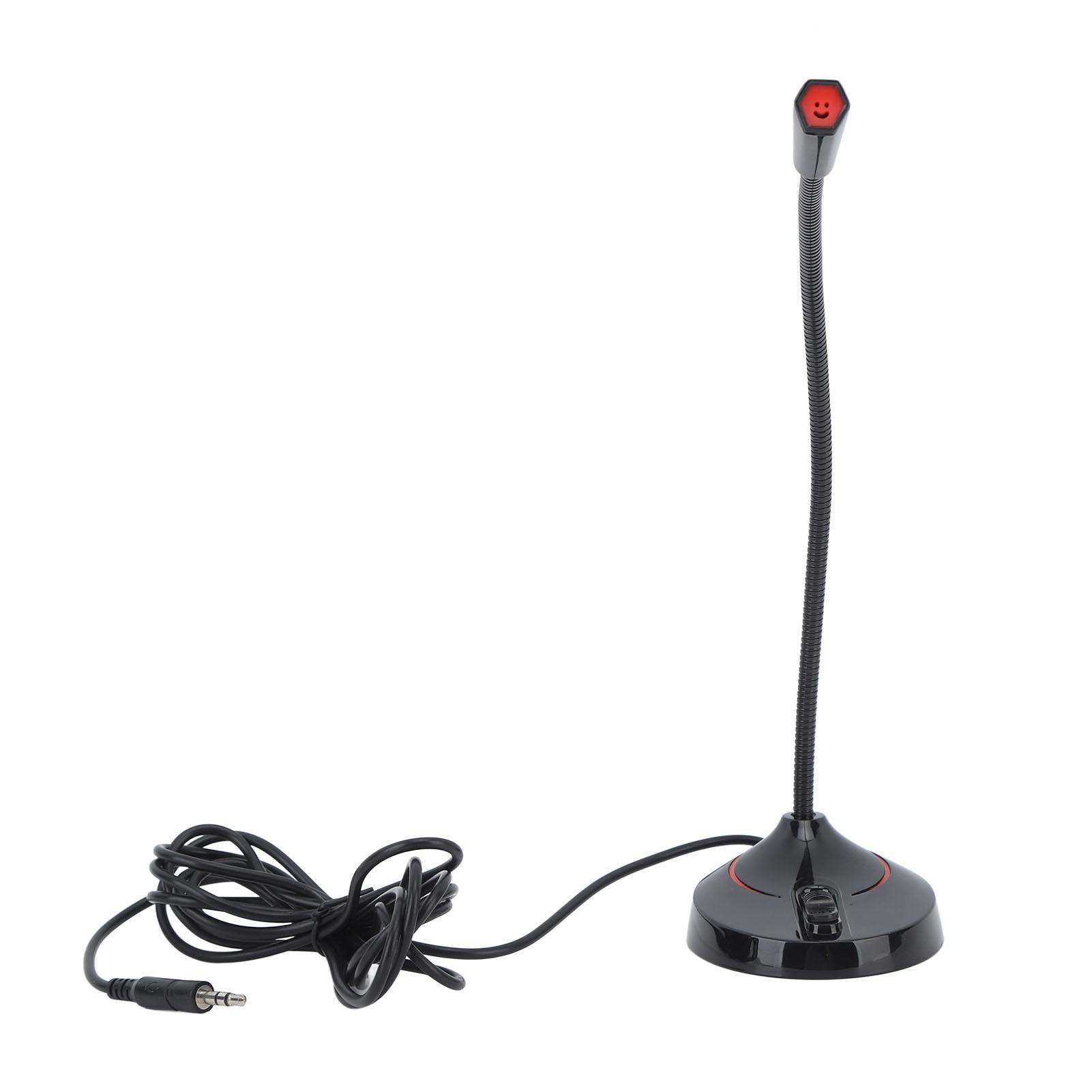 

Gooseneck Wired Microphone Black 360 Degrees Pick Up Desktop Gooseneck Microphone for Karaoke Conference Recording 3.5mm