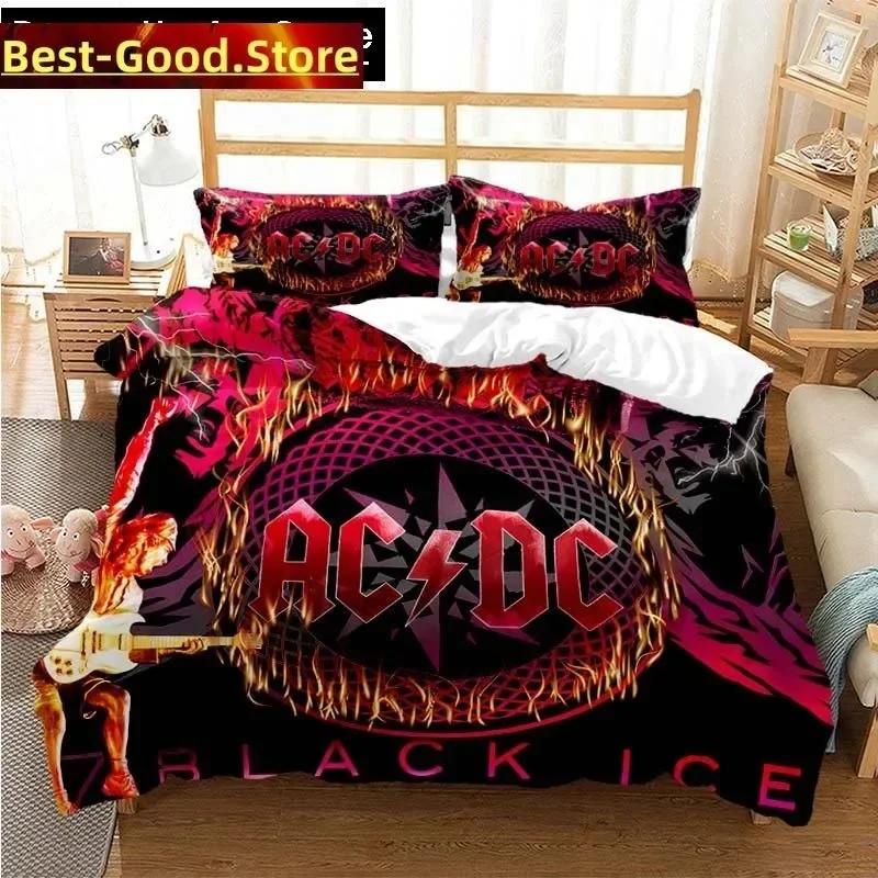 Fashion AC DC Rock Band Bedding Set Printed Bed Set With Pillowcase Bed Duvet Cover Soft Single Double Queen Super King Size