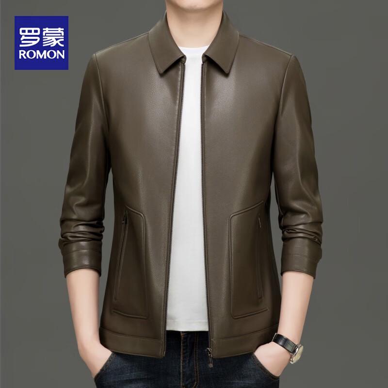 

ROMON Мужская модная куртка из ПУ кожи с лацканами 4XL