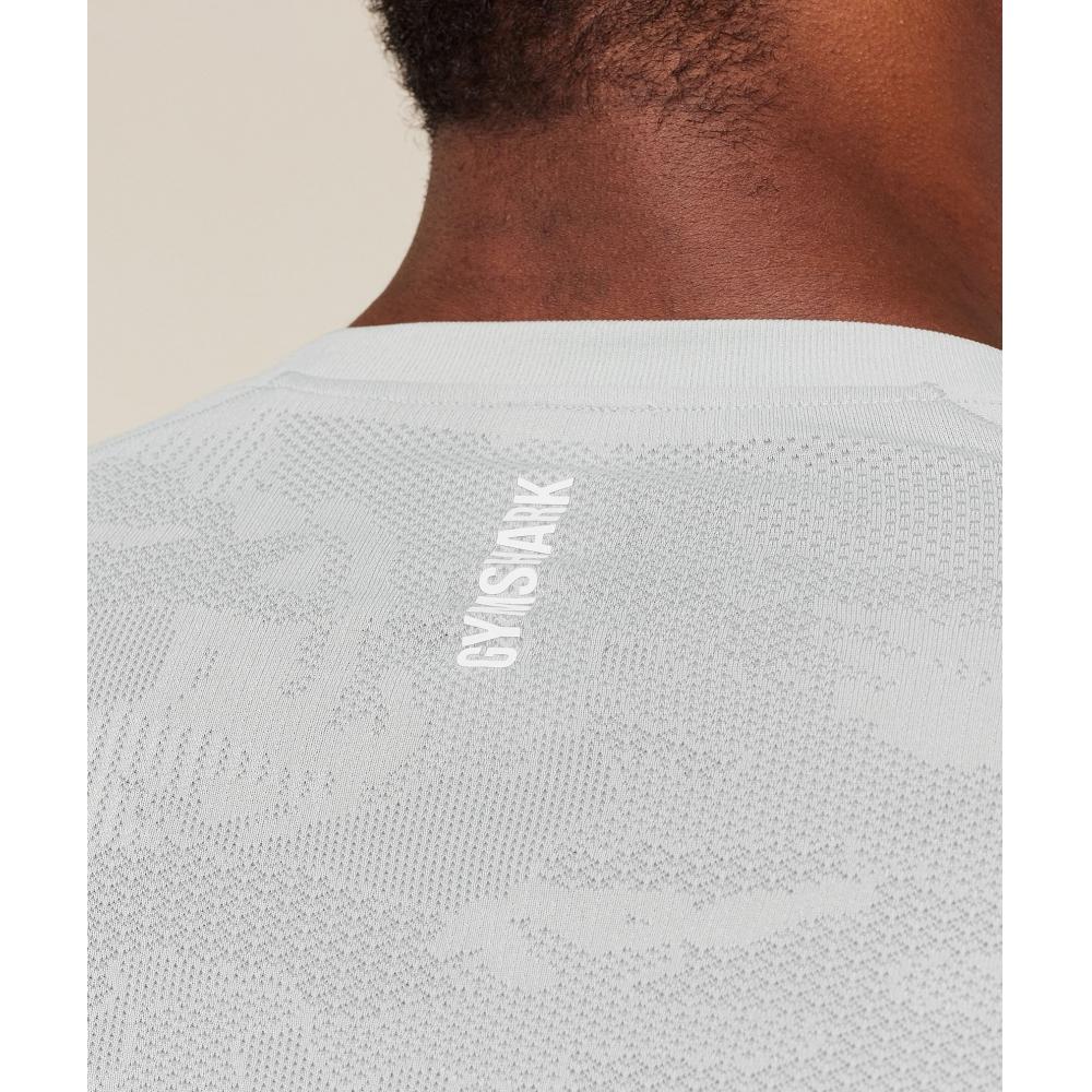 Gymshark Geo Seamless Long Sleeve T shirT lighT Grey Smokey Grey A5a2c Gb8v