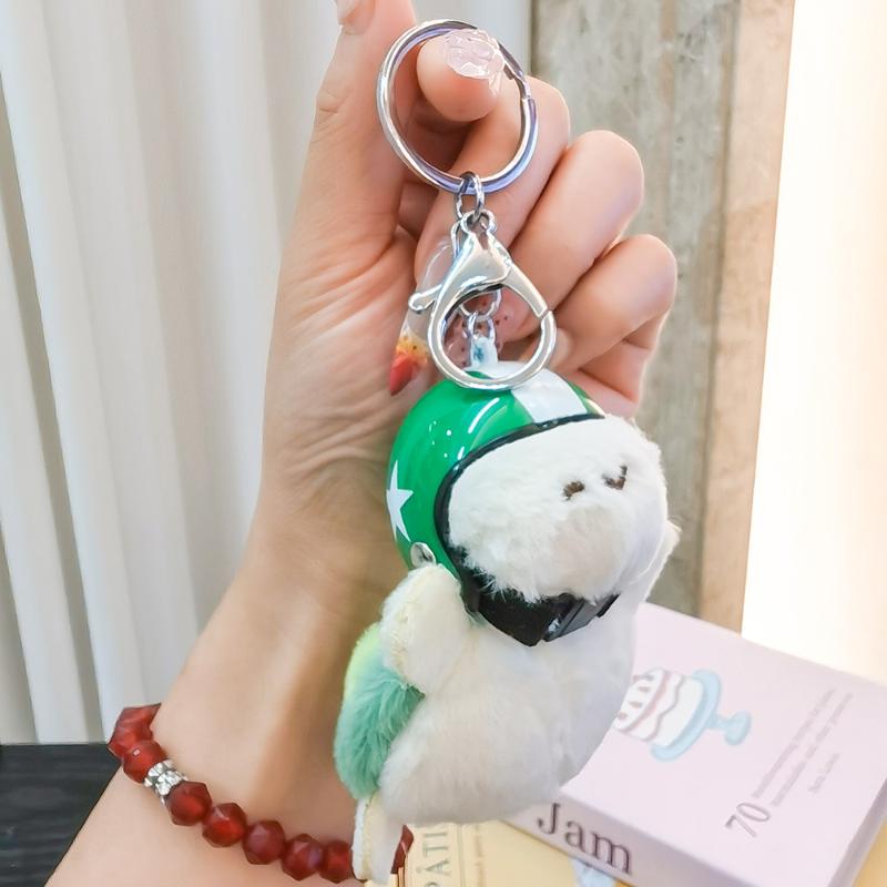 1Pcs Animal Ornament Car Exquisite Decoration Helmet Sea Turtle Keychain Purse Bag Charm Plush Pendant Keyholder