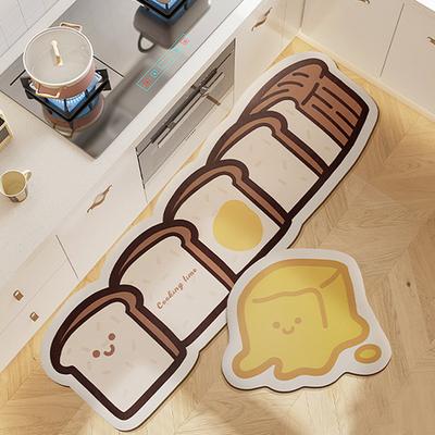 Cartoon Cute Animal Food   Kitchen Floor Mat Non-slip Antifouling Kitchen Rug Bedroom Bathroom Entrance Pet  Door Mats Home Decor Carpet Tapis