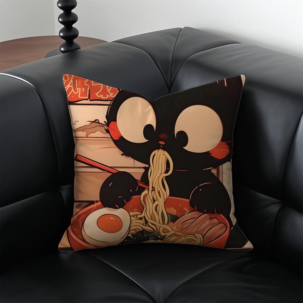 RRamen Animal Pillow Anime Art Cushion Cushion Cover Pillow Case Antidustmite Invisible zipper silky plush cushion